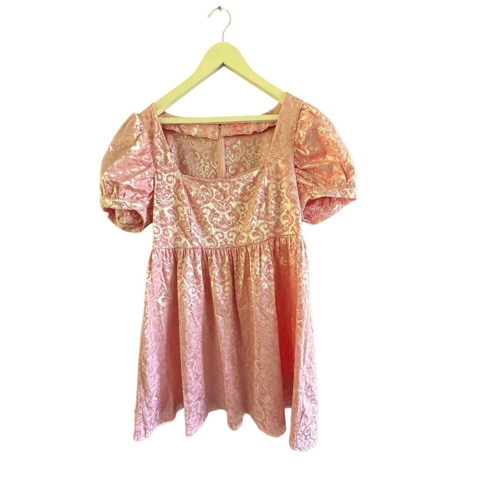 Sugar Thrillz Pink Puff Sleeve Dress